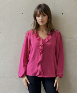 Zoe Blause, cerise - S/M och L/XL