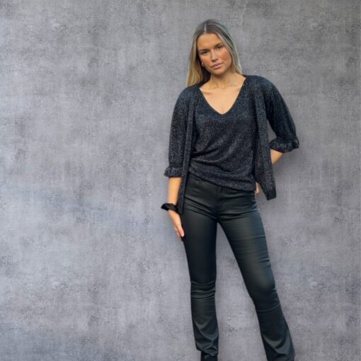 Glitter linne och cardigan set Black