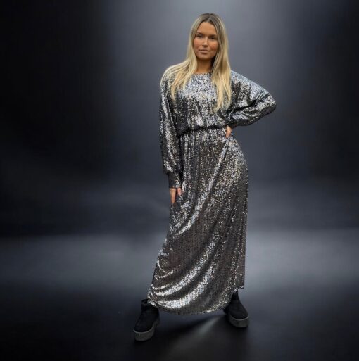 Jasmine Klänning, grå - hellång