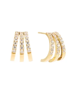 Trippel crystal earring gold 449 SEK