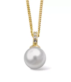 Liz Pearl pendant Necklace 85 cm, Gold