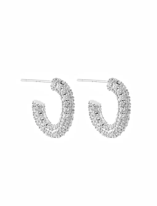 Monaco pavé hoops, 13 mm steel 399 SEK