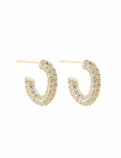 Monaco pavé hoops, 13 mm gold 399 SEK