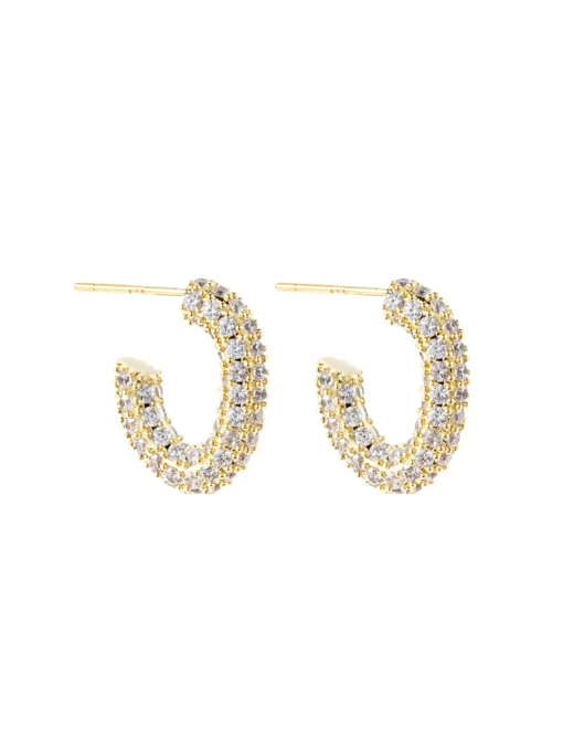 Monaco pavé hoops, 13 mm gold 399 SEK