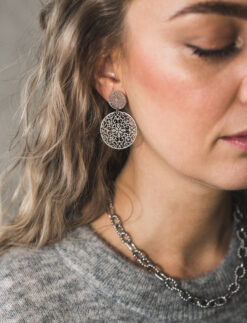 Double spinn earring, silver 349 SEK
