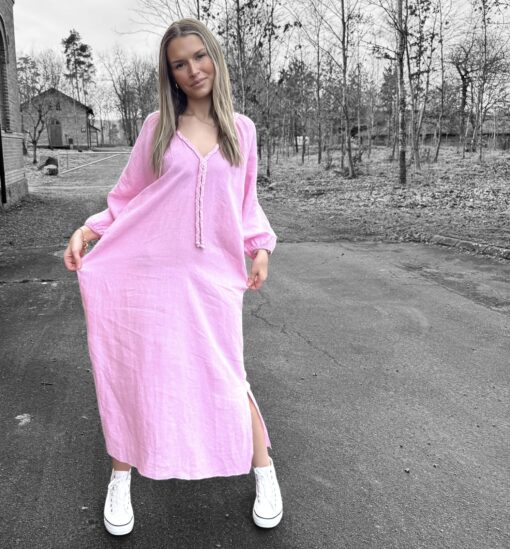 Wanja dress linneKLÄNNING-Pink - Bild 2