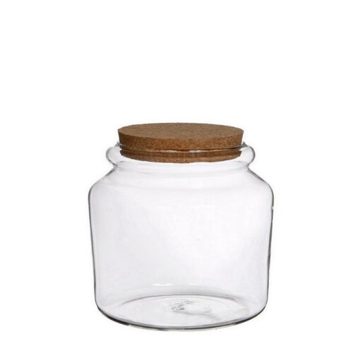 Glas burk med kork Ø15 h.14 cm