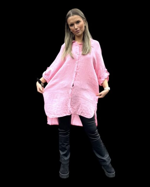 Long linenshirt – Old Rose