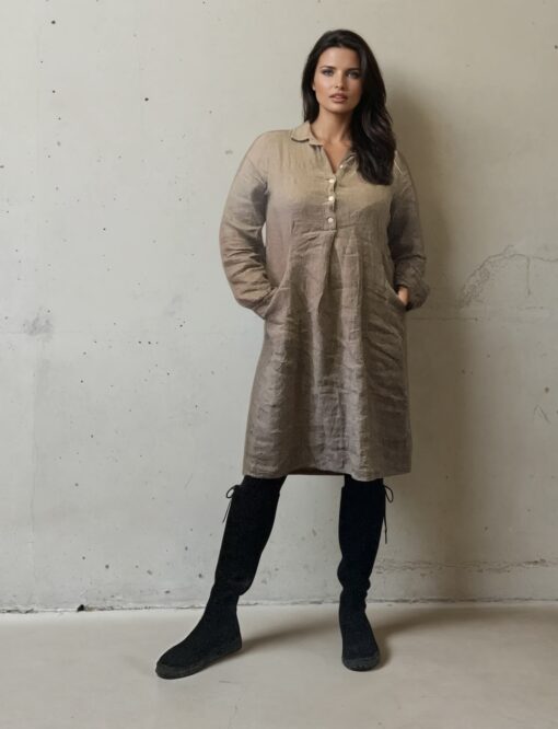 Nettie linendress - Mocca