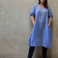 *NYHTET* Amanda linendress Azur Blå