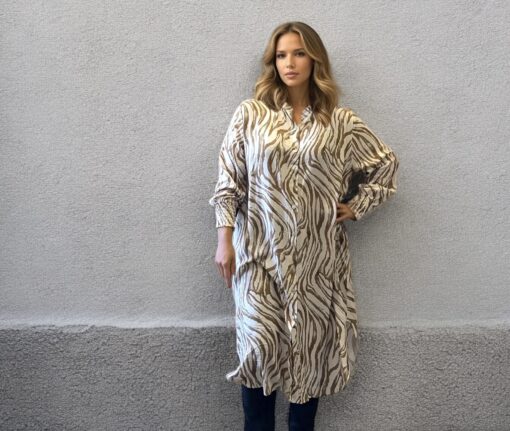 Zebra dress - Beige