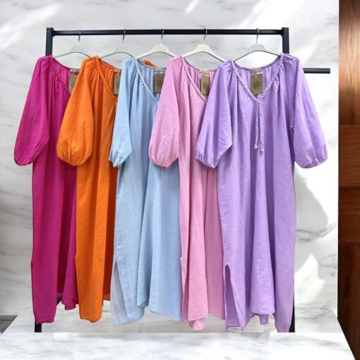 Wanja dress linne-Viol
