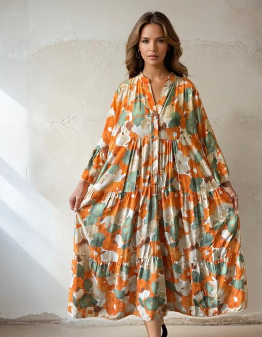 NYHET ZASSIDRESS nytt print- Orange - Bild 2