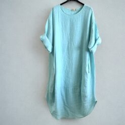 Andrea linendress Mint/Aqua
