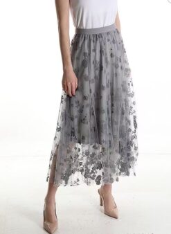 Flowerskirt- grey