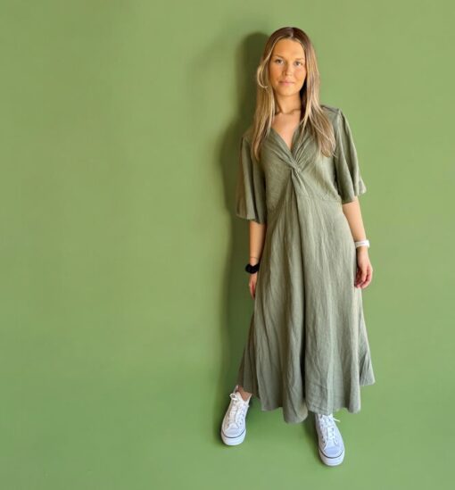 Vera linendress - Army - Bild 2