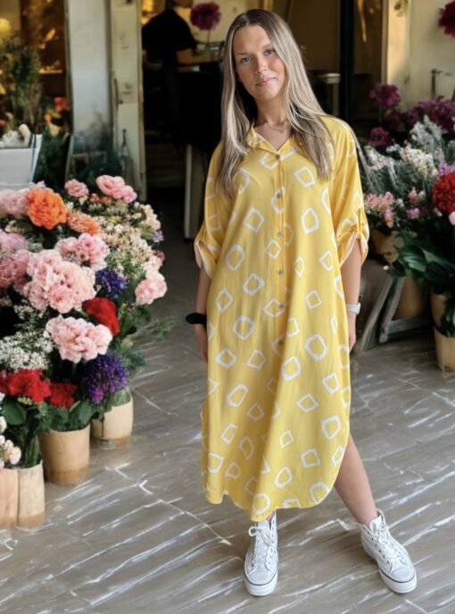 Dottydress viskos yellow