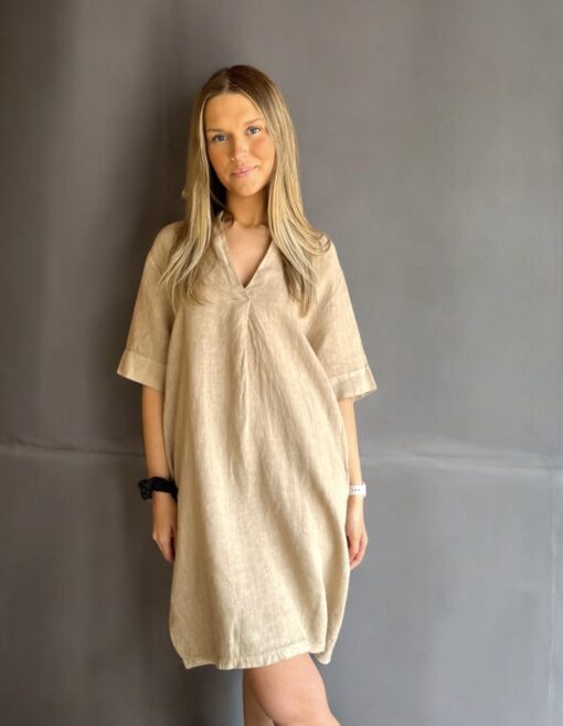 Daisy linendress - Light camel - Bild 3