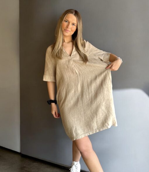 Daisy linendress - Light camel - Bild 2