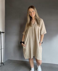 Daisy linendress - Light camel