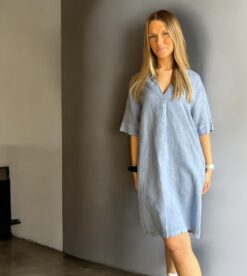 Daisy linendress - Jeansblå