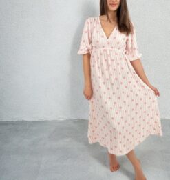 Summerdress pink Flower dots