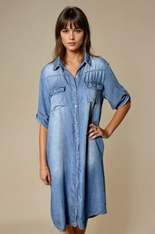 Jeansklänning i lyocell -Medium kommer tisdag 17 juni