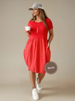 Puff dress, Red