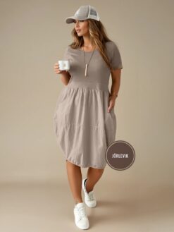 Puff dress, Taupe