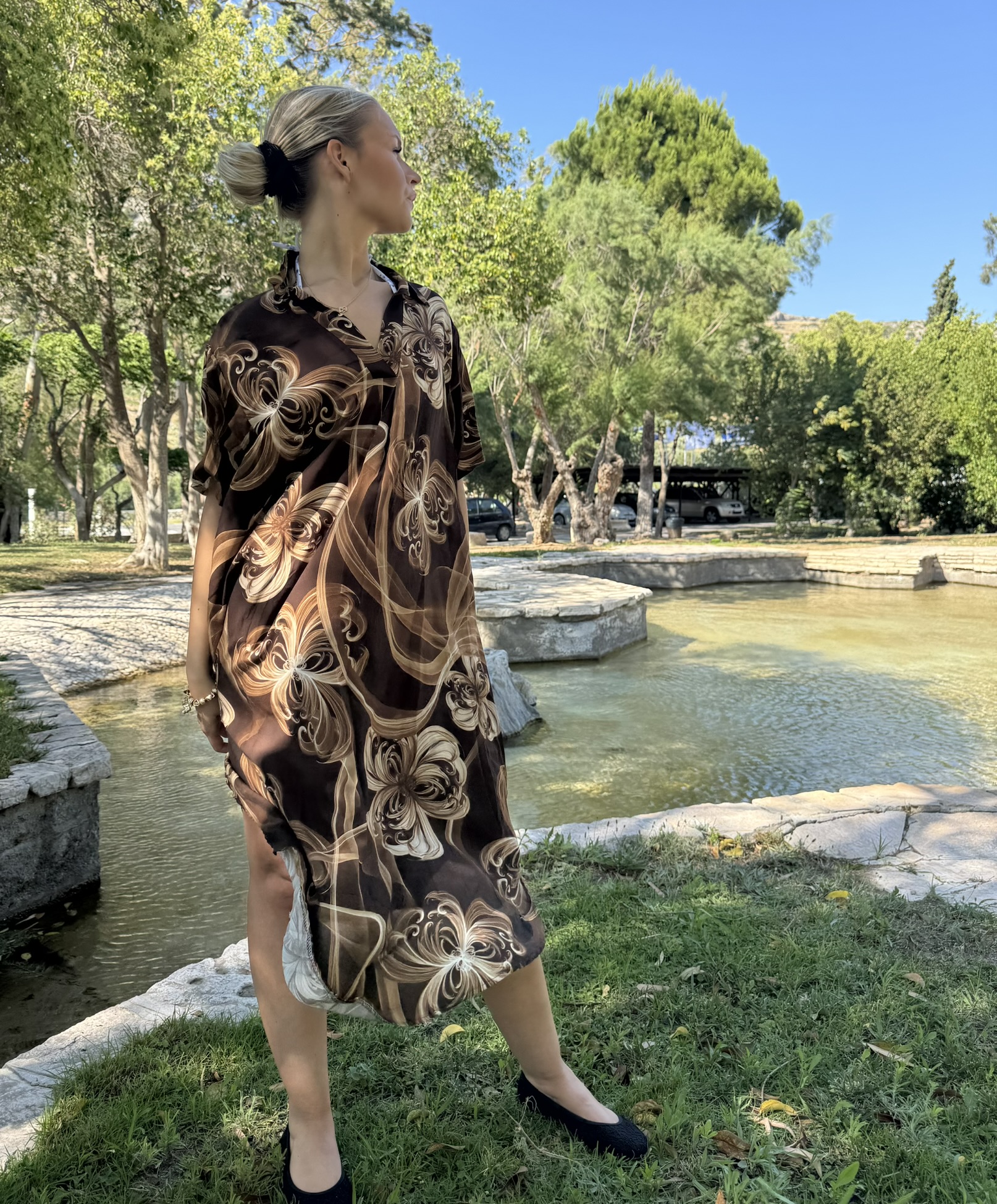 Katy dress nytt mönster kaffe