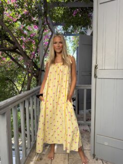 Strappy Dress - gul/rosa