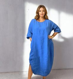 Andrea linendress-Electic Blue