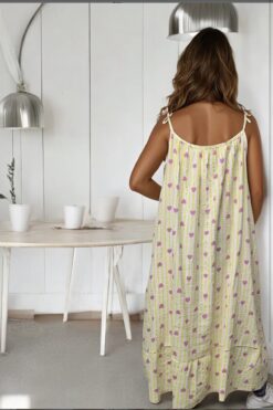 Strappy Dress - gul/rosa