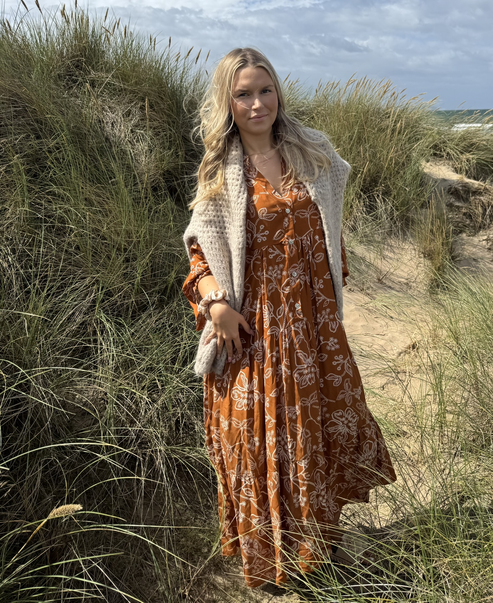 Zassi – Floradress cinnamon, endast s/m kvar passar S-L