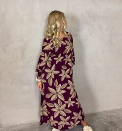 Dreamy fall flower dress Tobacco