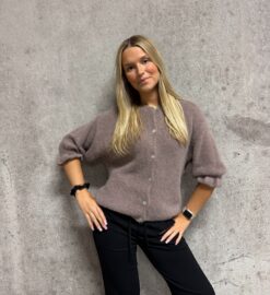 Moa Koftan, Alpackamix, taupe - 3/4 Ärm