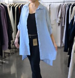 Long linenshirt – Blue