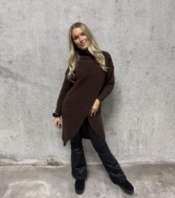 Polo dress omlott /long sweather – brown