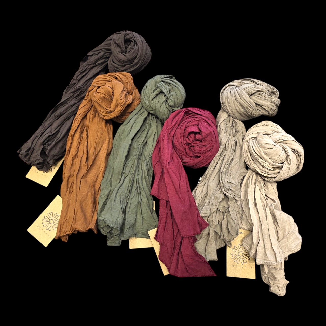 Strukturerad bomullssjal - Wine - Bild 3