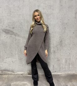 Polo dress omlott /long sweather – Taupe