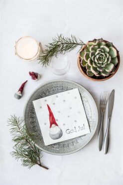 Lunchservett Dekortomte vit 33x33cm