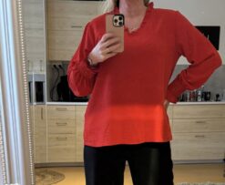 Vera v neck - Julröd