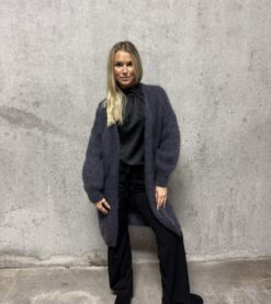 Elna 80% kid mohair cardigan Grafitgrå