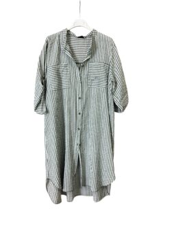 Randig blus i army 100% bomull ( en i lager)